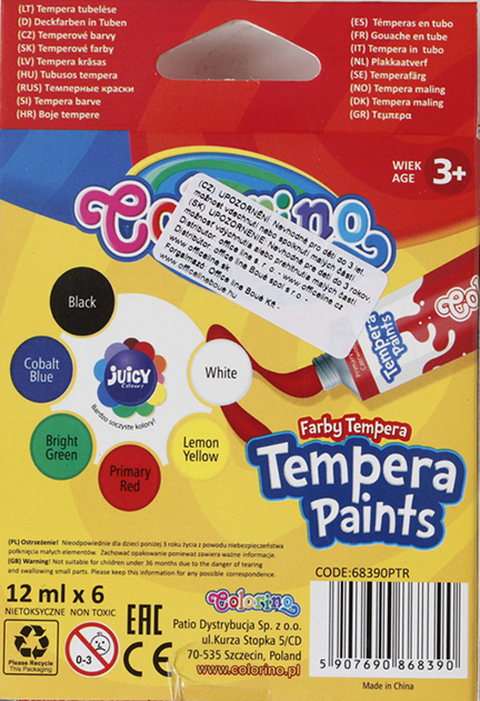 TEMPEROVÉ BARVY - 6 ks
