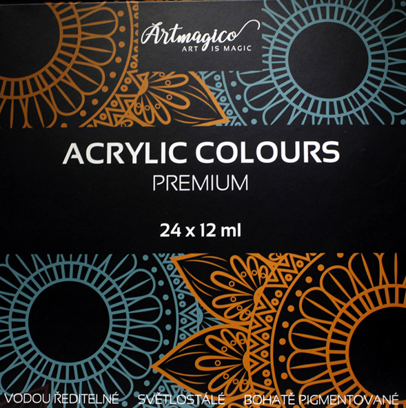 SADA AKRYLOVÝCH BAREV ARTMAGICO 24 barev x 12 ml