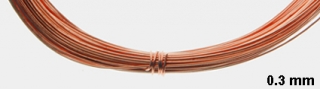 Bižuterní drát Ø 0,3 mm - měď - 10 m