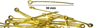 Ketlovací jehy 30 mm x 0,7 mm - 100 ks - barva zlatá