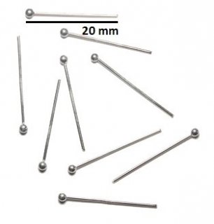 Ketlovací nýty s kuličkou z nerez oceli 20 x 2 x 0,7 mm - 100 ks