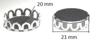 Lůžka z nerez oceli (baleno po 5 ks) 20 mm