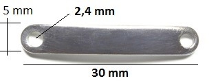 Náramkový nerez konektor 30 x 5 mm