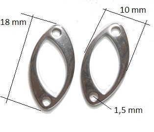 Ocelový konektor 20 x 11 mm