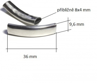 Zaoblené ocelové trubičky 36 x 10 mm