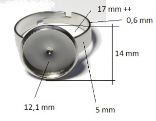 POLOTOVAR PRO VÝROBU PRSTÝNKU S PLOŠKOU 12 mm