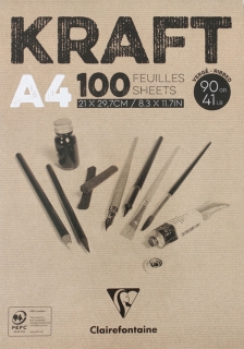 SKICÁK KRAFT A4 - kraftový papír - 100 listů - 90 g