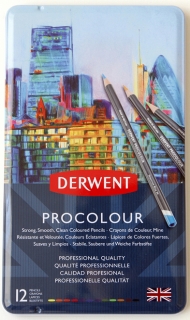 SADA UMĚLECKÝCH PASTELEK DERWENT PROCOLOUR - 12 ks