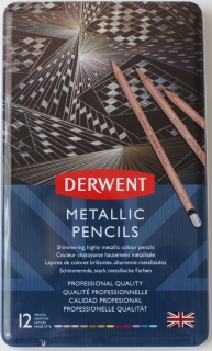 SADA UMĚLECKÝCH METALICKÝCH PASTELEK DERWENT - 12 ks