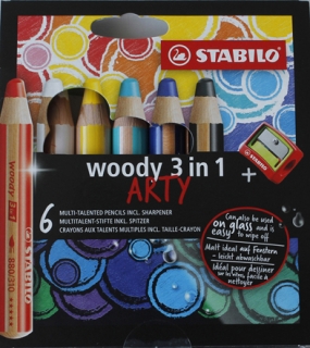 PASTELKY WOODY STABILO - 6 ks ( 3 in 1 )
