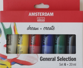 SAD AKRYLOVÝCH BAREV AMSTERDAM - 6 ks/20 ml