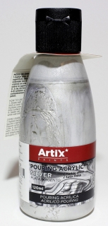 TEKUTÁ AKRYLOVÁ BARVA POURING ACRYLIC stříbrná - 120 ml