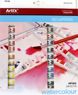 SADA AKVARELOVÝCH BAREV ARTIX PAINTS - 12 ml - 24 ks