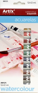 SADA AKVARELOVÝCH BAREV ARTIX PAINTS - 12 ml - 12 ks