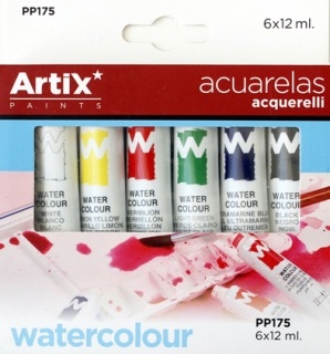 SADA AKVARELOVÝCH BAREV ARTIX PAINTS - 12 ml - 6 ks