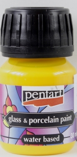 BARVA NA SKLO A PORCELÁN ZAPÉKACÍ - 30 ml -  žlutá - yellow