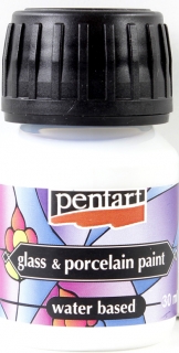 BARVA NA SKLO A PORCELÁN ZAPÉKACÍ - 30 ml - bílá - white