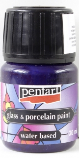 BARVA NA SKLO A PORCELÁN ZAPÉKACÍ - 30 ml -  fialová - purple