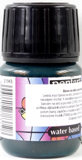 BARVA NA SKLO A PORCELÁN ZAPÉKACÍ - 30 ml -  tyrkysově zelená - turquoise green