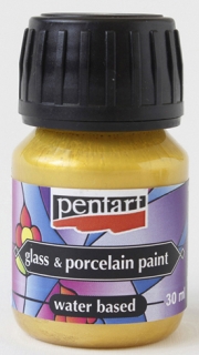 BARVA NA SKLO A PORCELÁN ZAPÉKACÍ - 30 ml -  zlatá - gold