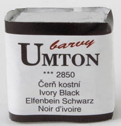 MISTROVSKÁ AKVARELOVÁ  BARVA UMTON - kostní čerň - ivory black 