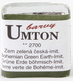 MISTROVSKÁ AKVARELOVÁ  BARVA UMTON - zem zelená česká imit. - Bohemian green earth-Imit.