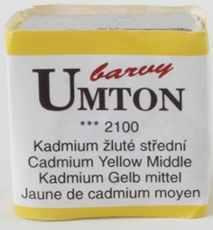 MISTROVSKÁ AKVARELOVÁ  BARVA UMTON - kadmium žluté střední - cadmium yellow middle
