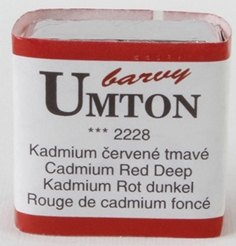 MISTROVSKÁ AKVARELOVÁ  BARVA UMTON - kadmium červené tmavé - cadmium red deep